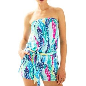 Lilly Pulitzer Light As A Feather Strapless Romper Size XS Beach Tropical Bright